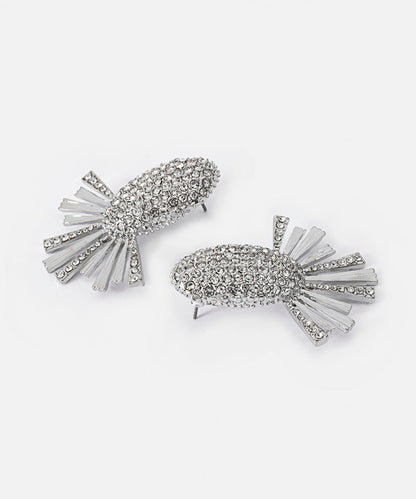 Rhinestone Metal Earrings