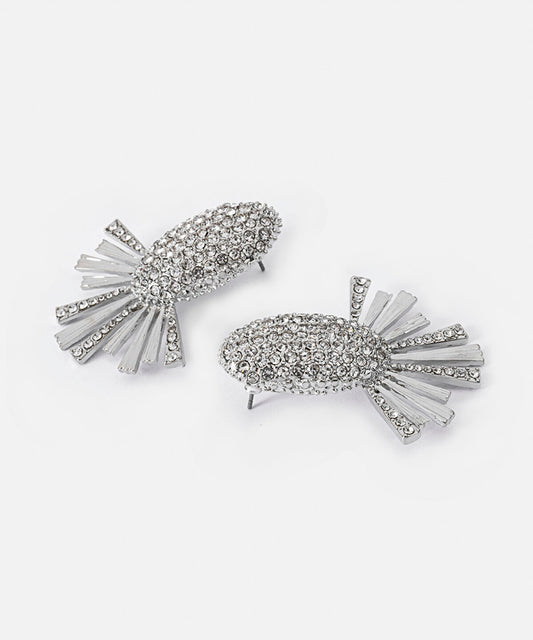 Rhinestone Metal Earrings