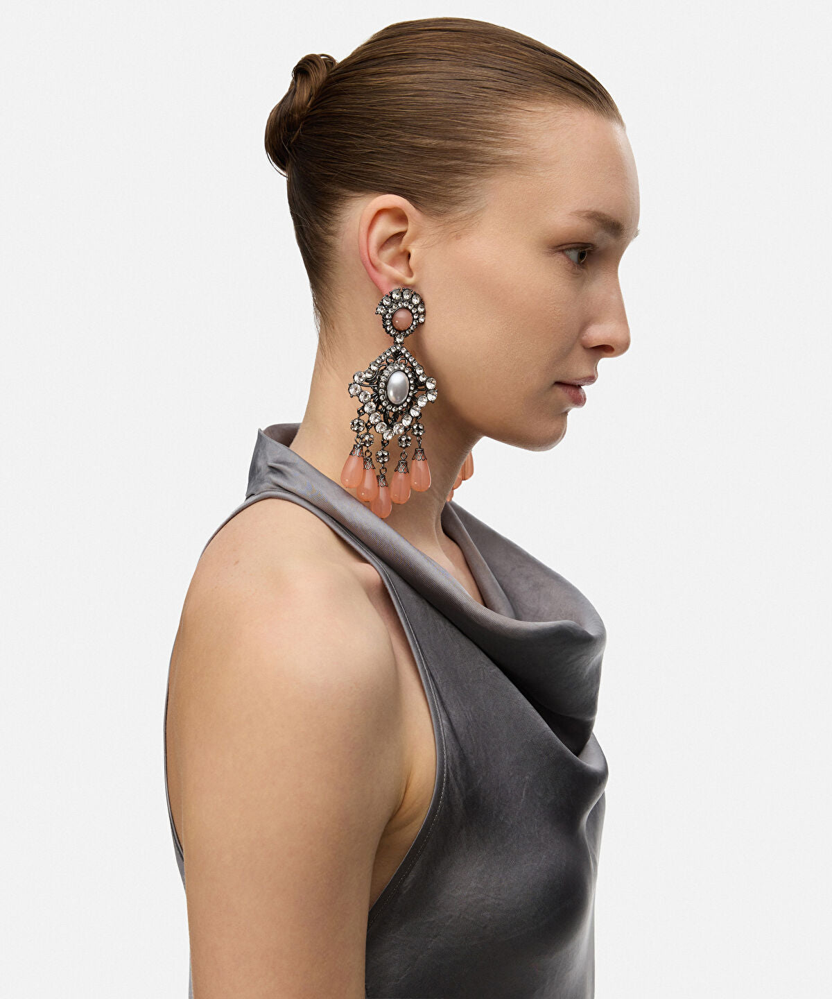 Zoomed Crystal Embellished Maxi Earrings