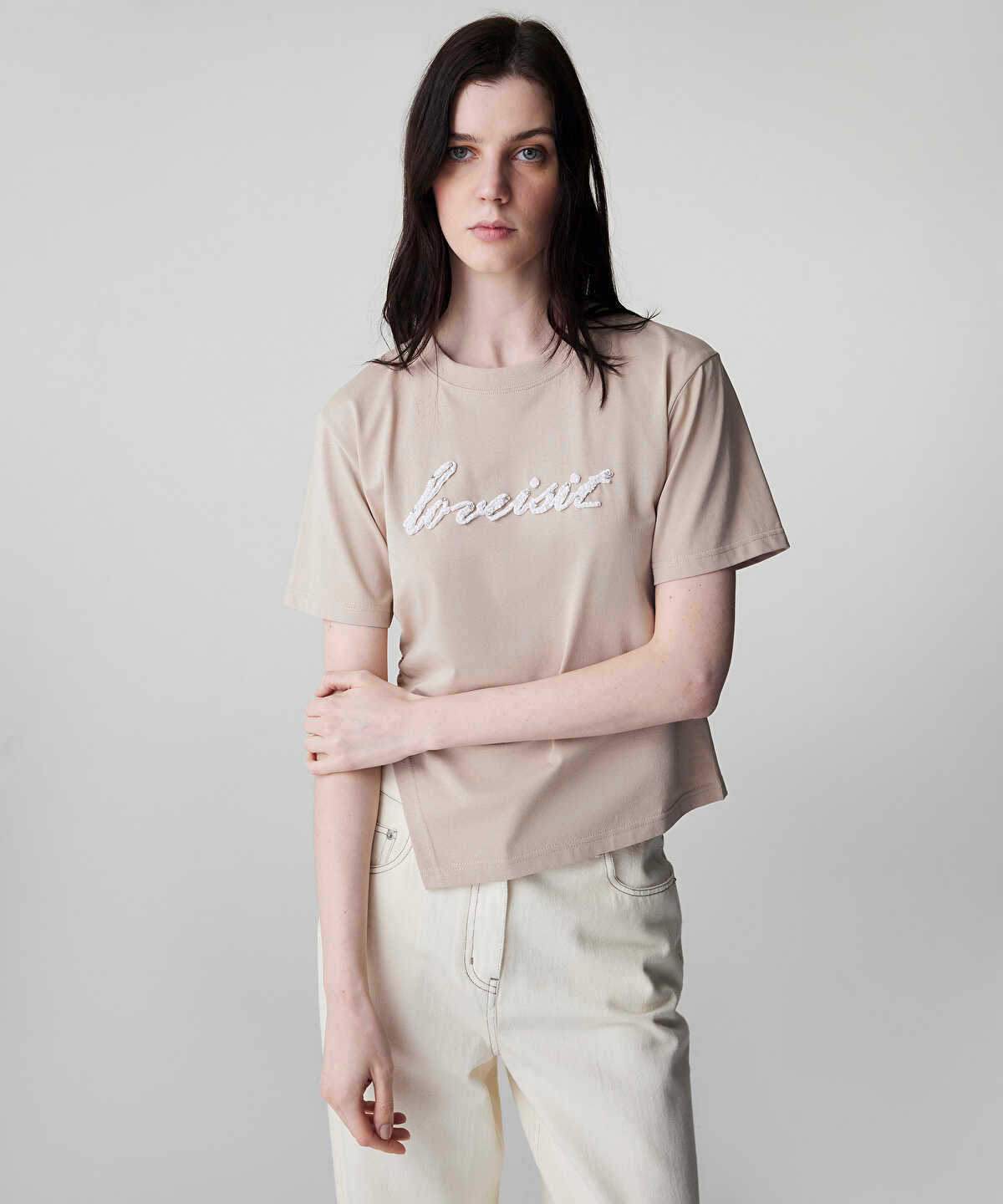 Embellished Slogan T-Shirt