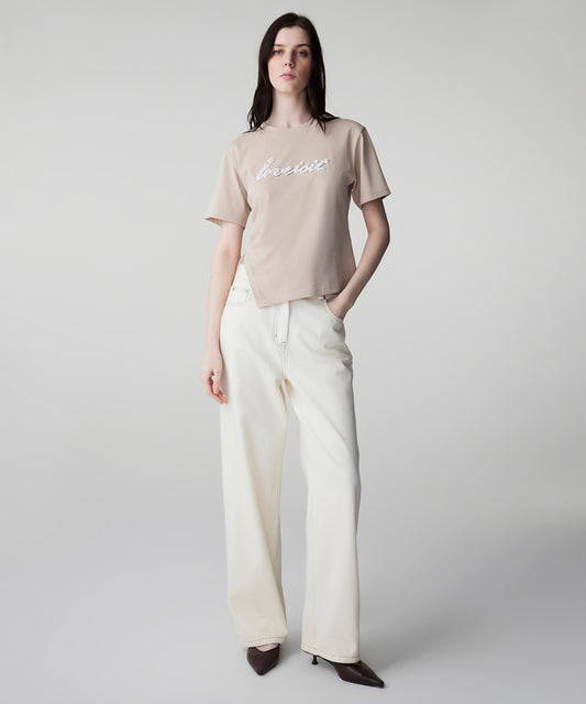 Embellished Slogan T-Shirt