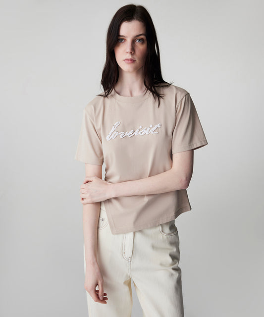 Embellished Slogan T-Shirt
