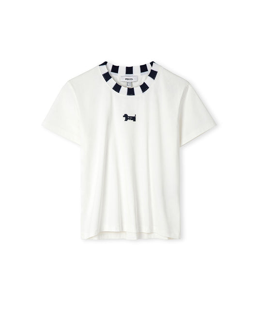 Color-Block Rib Collar T-Shirt