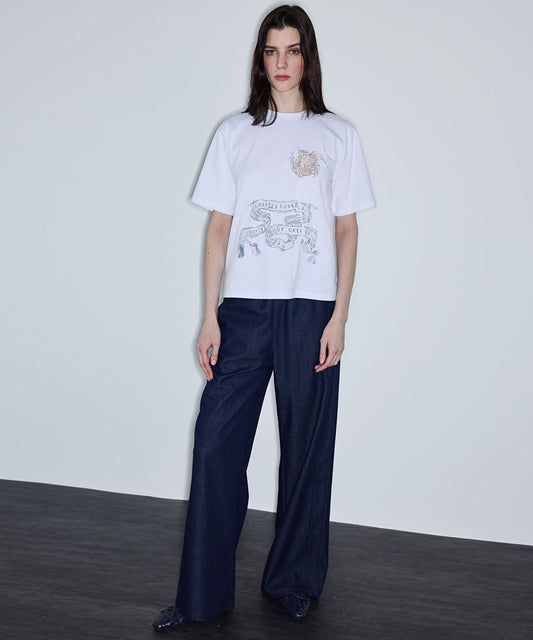 Embroidered Slogan T-Shirt