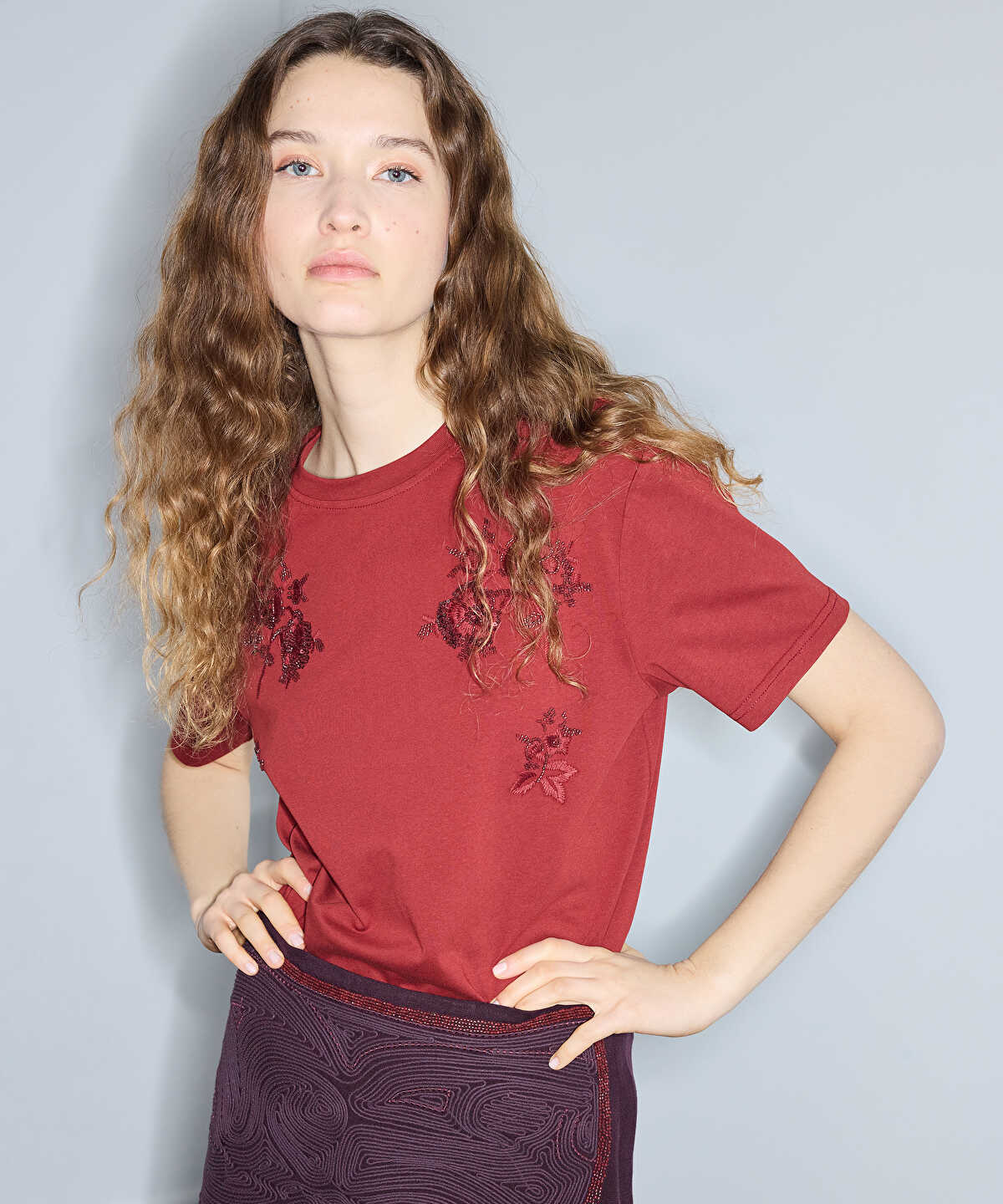 Floral Embroidery T-Shirt