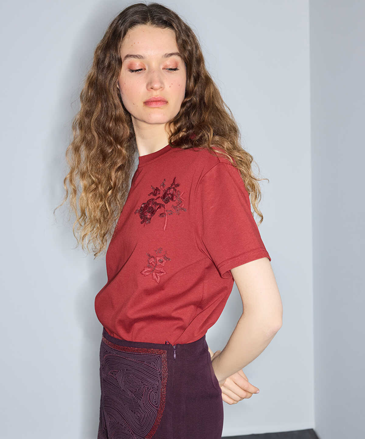 Floral Embroidery T-Shirt