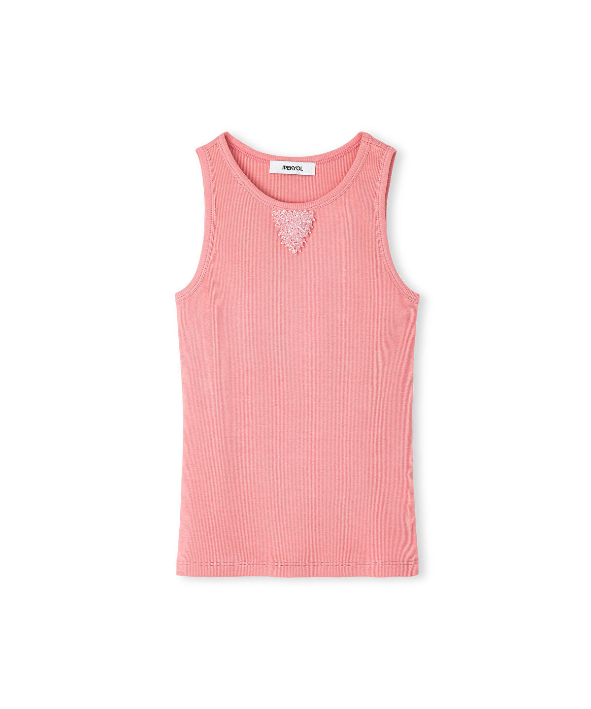 Zoomed Ribbed T-Shirt with Beads