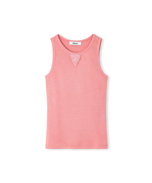 Ribbed T-Shirt with Beads