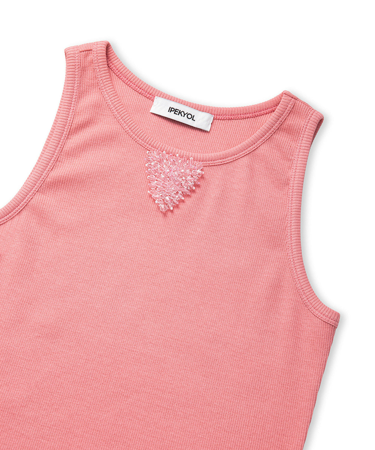 Zoomed Ribbed T-Shirt with Beads