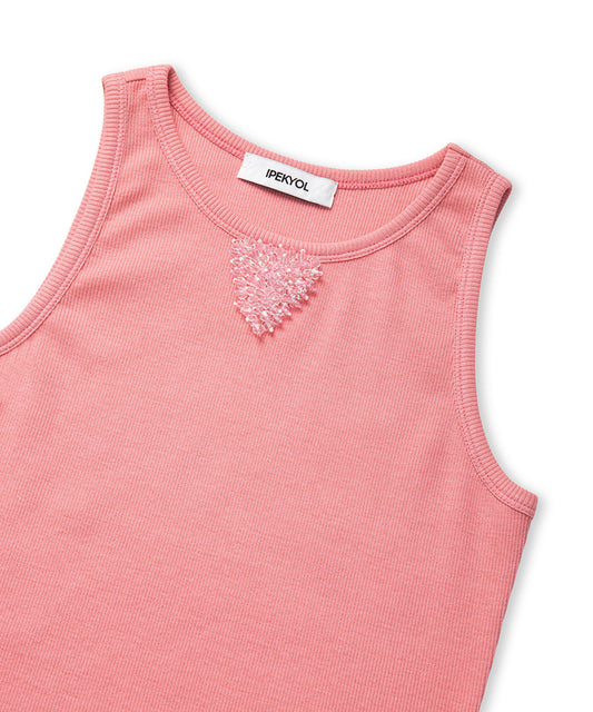 Ribbed T-Shirt with Beads