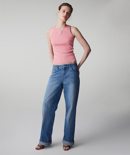 Ribbed T-Shirt with Beads