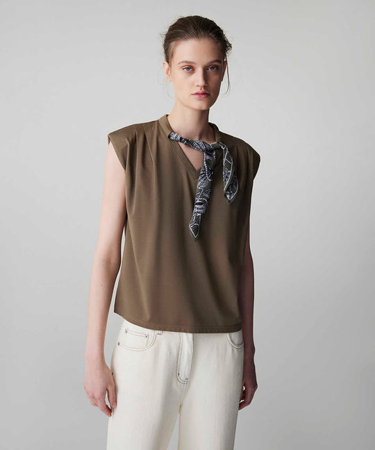 T-Shirt with Printed Scarf