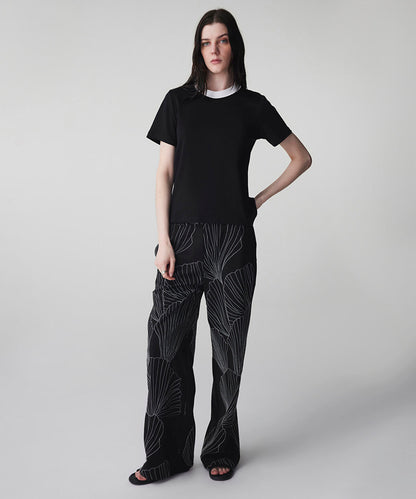 Contrast Collar Color-Block T-Shirt