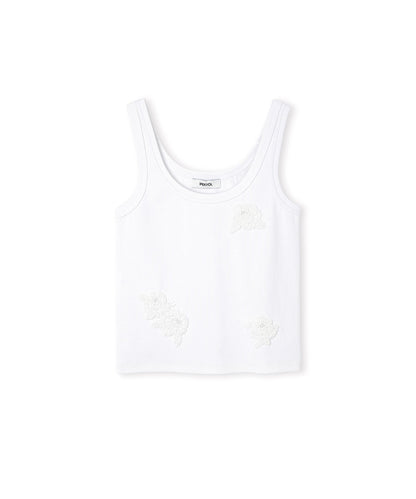 T-Shirt with Floral Bead Embellishments