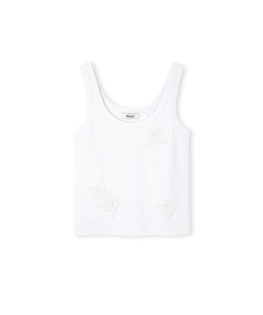 T-Shirt with Floral Bead Embellishments