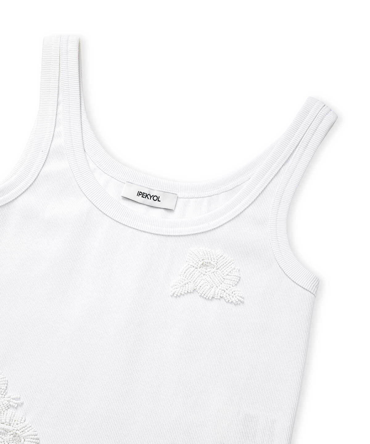 T-Shirt with Floral Bead Embellishments