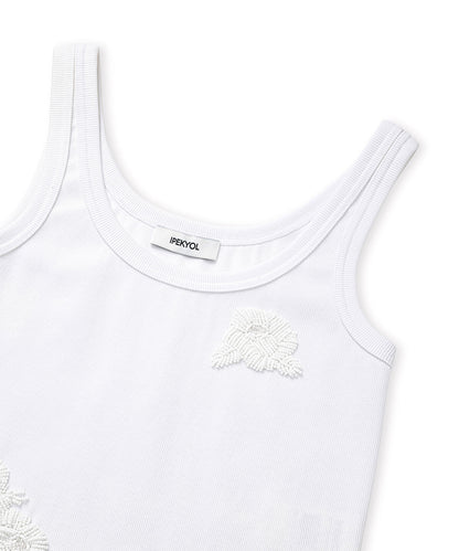 T-Shirt with Floral Bead Embellishments