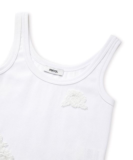 T-Shirt with Floral Bead Embellishments