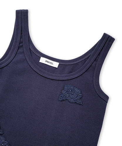 T-Shirt with Floral Bead Embellishments