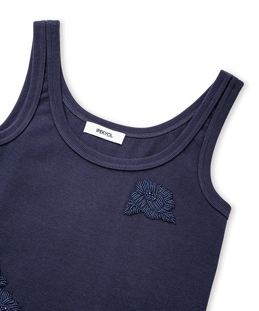 T-Shirt with Floral Bead Embellishments