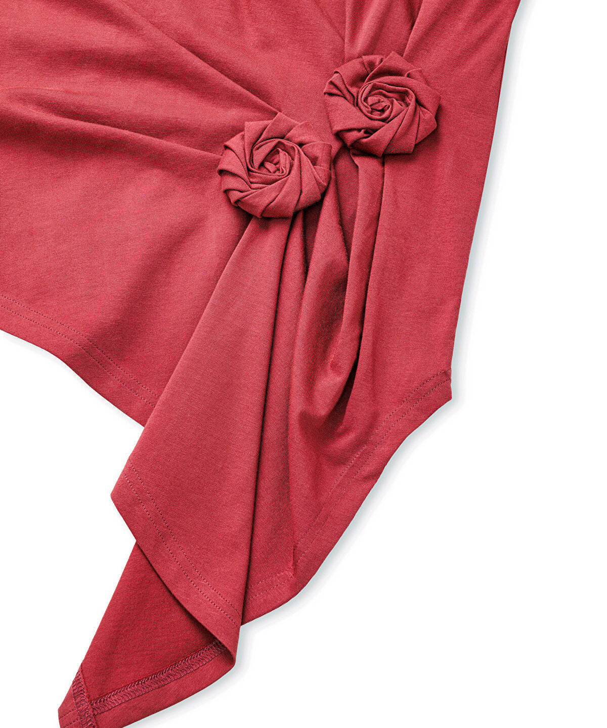 Zoomed Asymmetric T-Shirt with Floral Applique