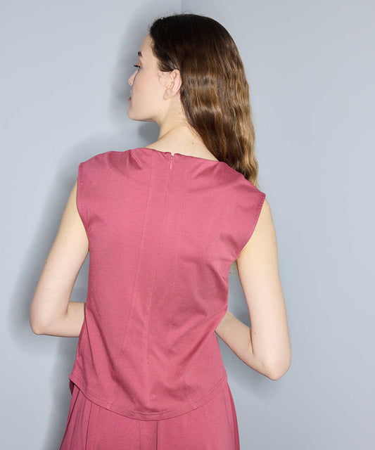 Asymmetric T-Shirt with Floral Applique