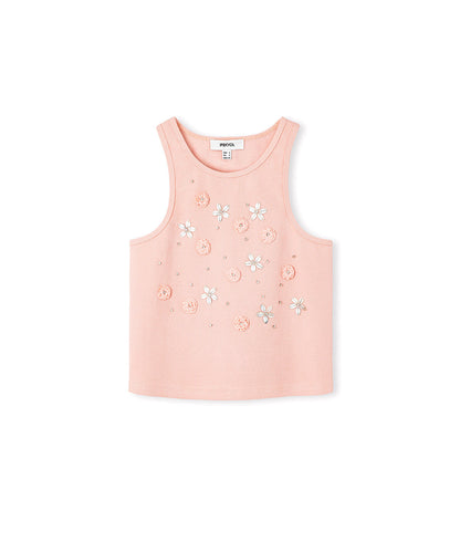 Halter Neck T-Shirt with Applique