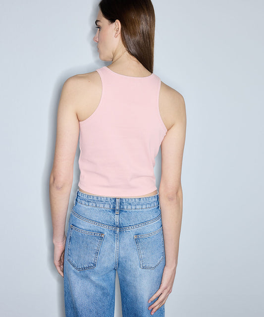 Halter Neck T-Shirt with Applique