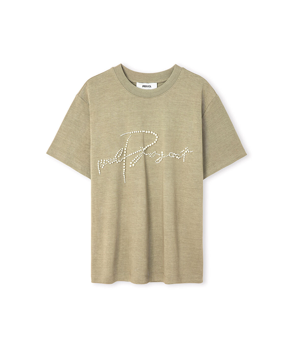 T-Shirt with Faux Pearl Embellishments