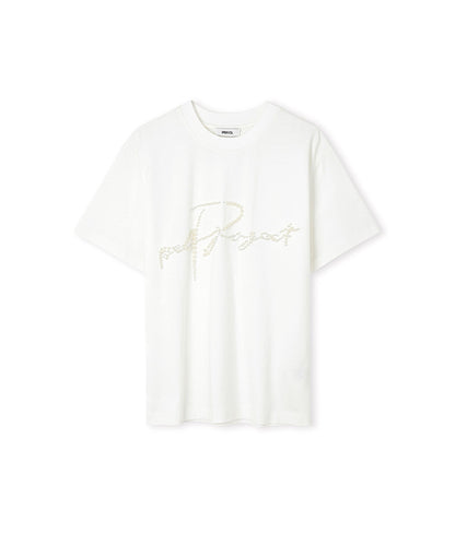 T-Shirt with Faux Pearl Embellishments