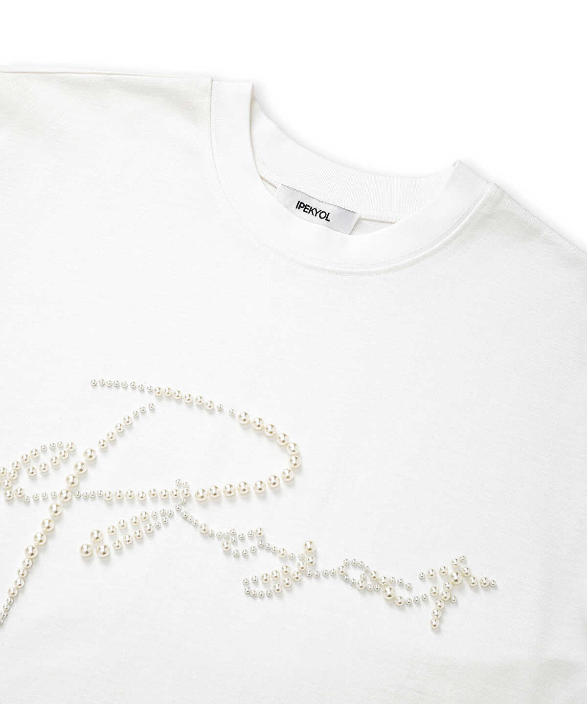 T-Shirt with Faux Pearl Embellishments