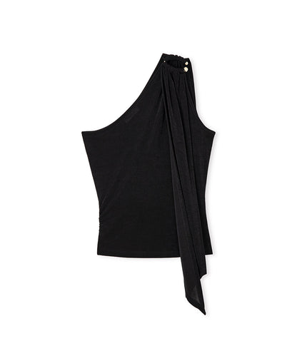 Asymmetric T-Shirt with Metal Accent