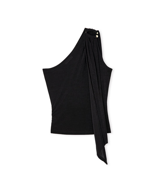 Asymmetric T-Shirt with Metal Accent