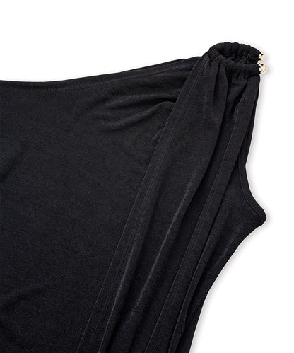 Asymmetric T-Shirt with Metal Accent
