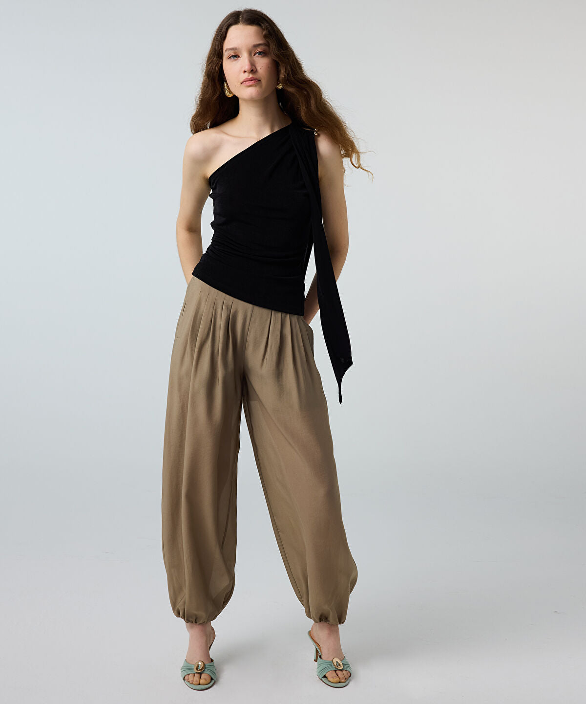 Asymmetric T-Shirt with Metal Accent