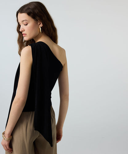 Asymmetric T-Shirt with Metal Accent