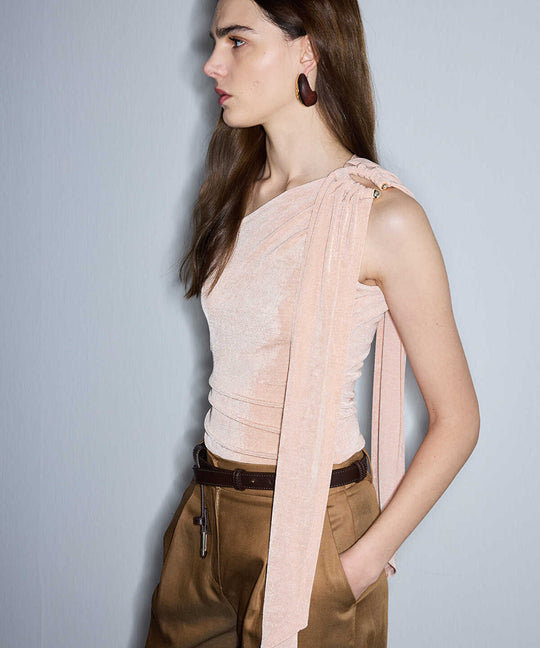 Asymmetric T-Shirt with Metal Accent