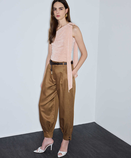 Asymmetric T-Shirt with Metal Accent