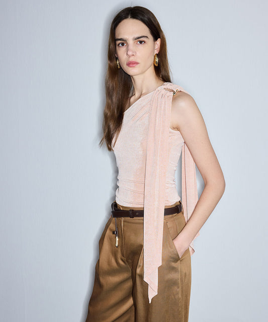 Asymmetric T-Shirt with Metal Accent