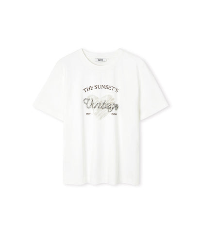 Printed Rhinestone T-Shirt