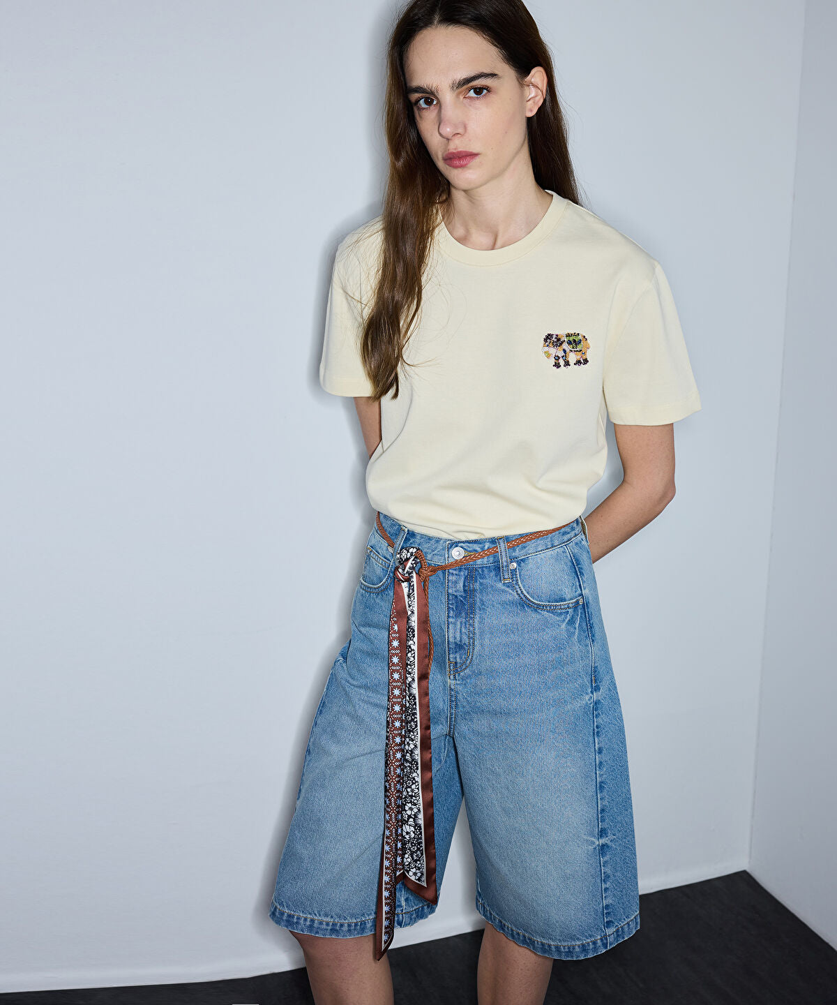T-Shirt with Embellished Applique
