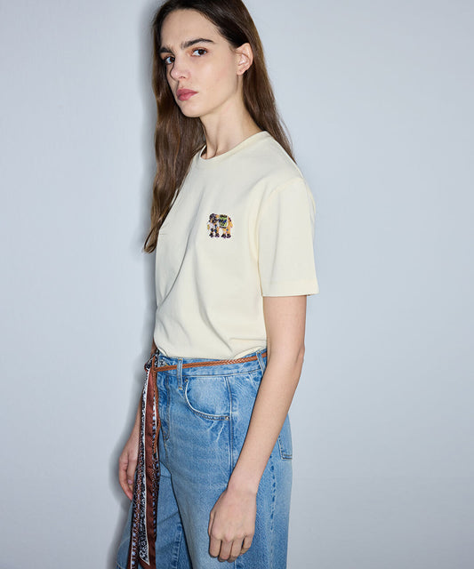 T-Shirt with Embellished Applique