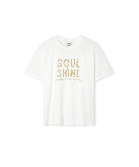 Embroidered T-Shirt with Sequins