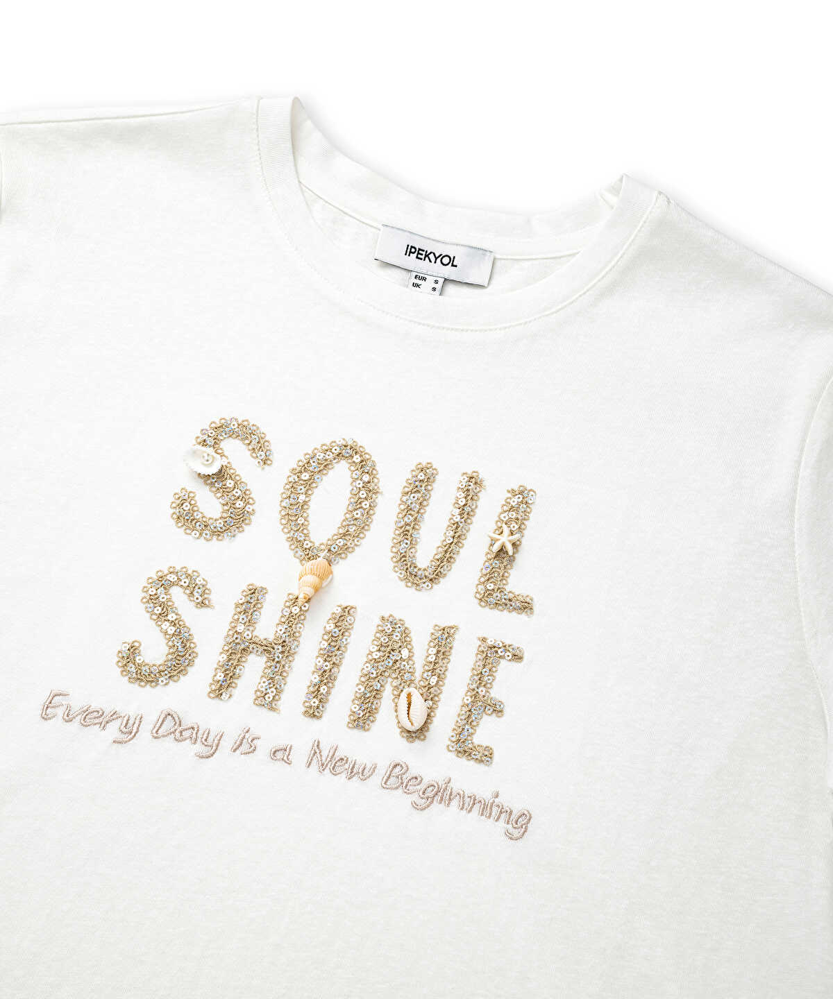 Embroidered T-Shirt with Sequins