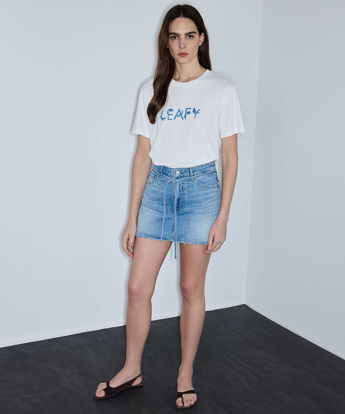 Sequin Embellished Slogan T-Shirt