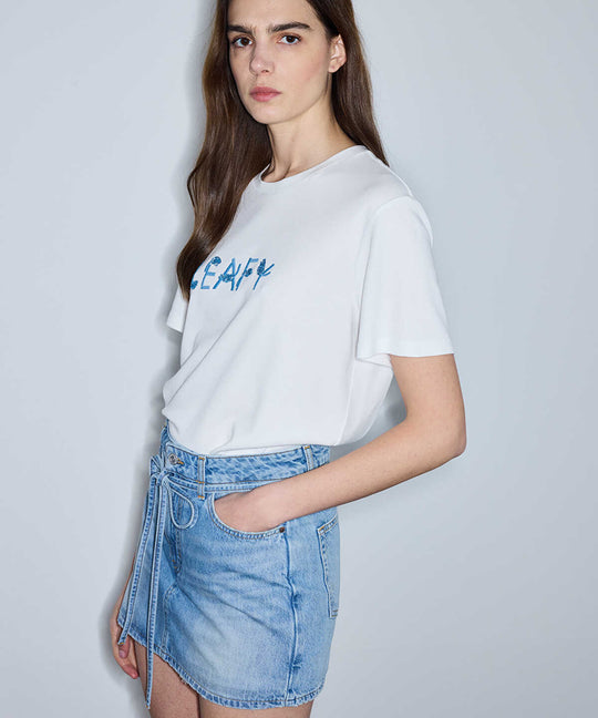 Sequin Embellished Slogan T-Shirt