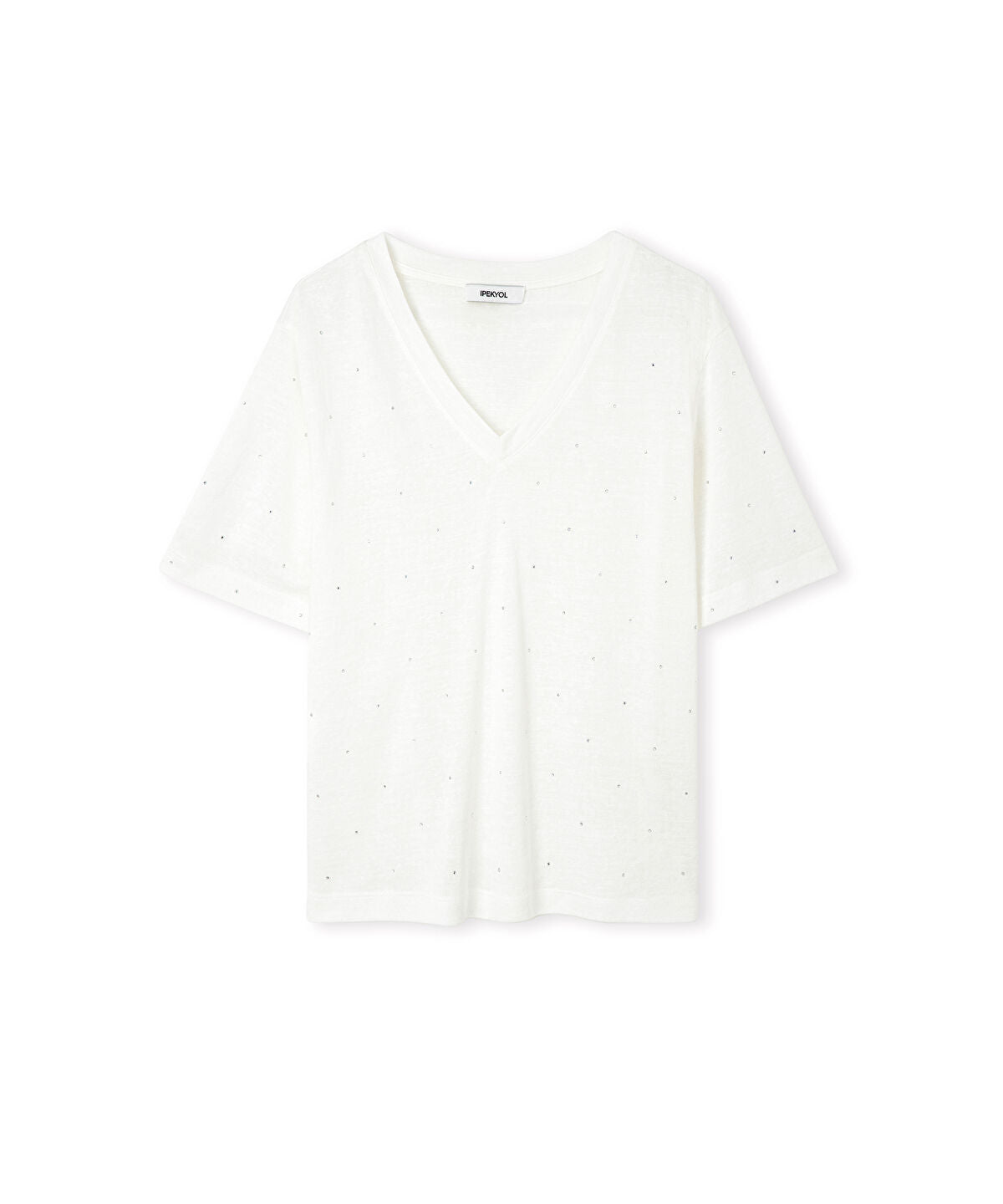 Rhinestone V-Neck T-Shirt 