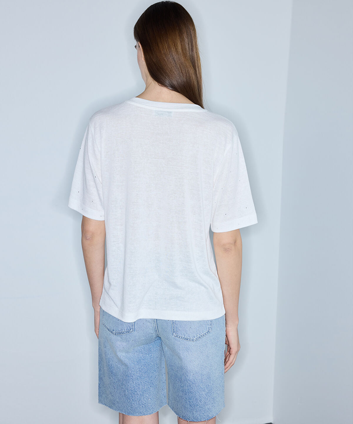 Rhinestone V-Neck T-Shirt 