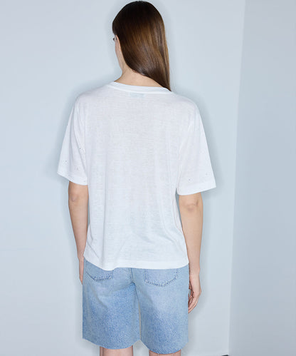 Rhinestone V-Neck T-Shirt 