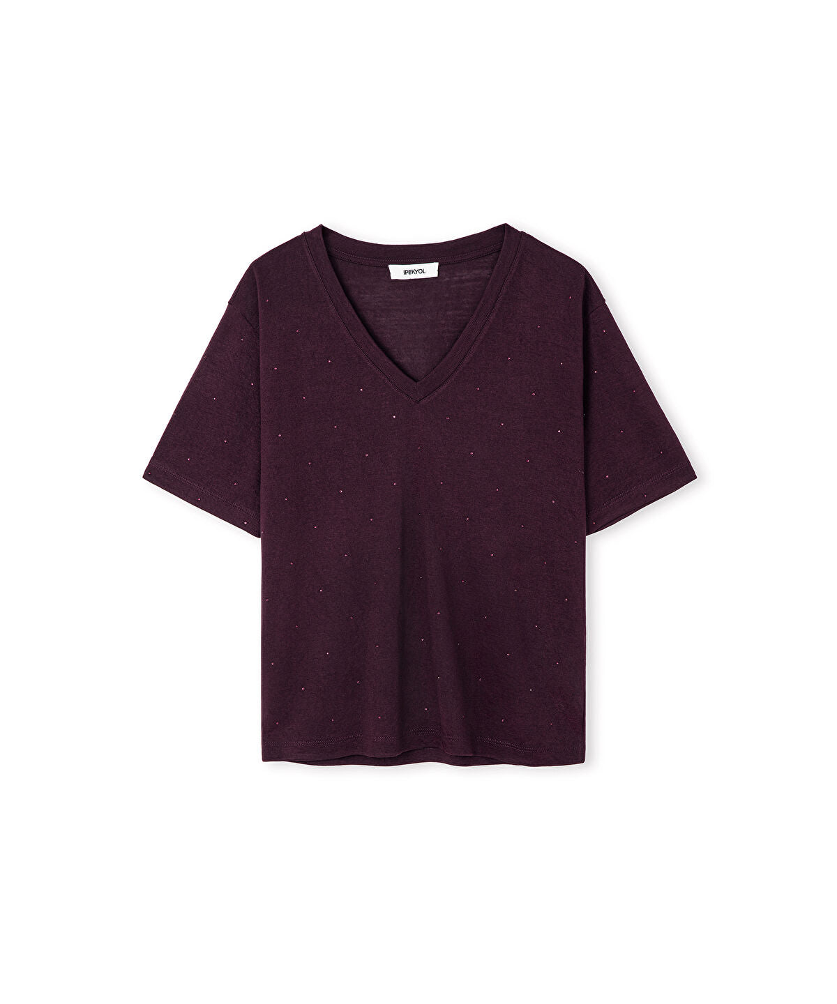 Rhinestone V-Neck T-Shirt 